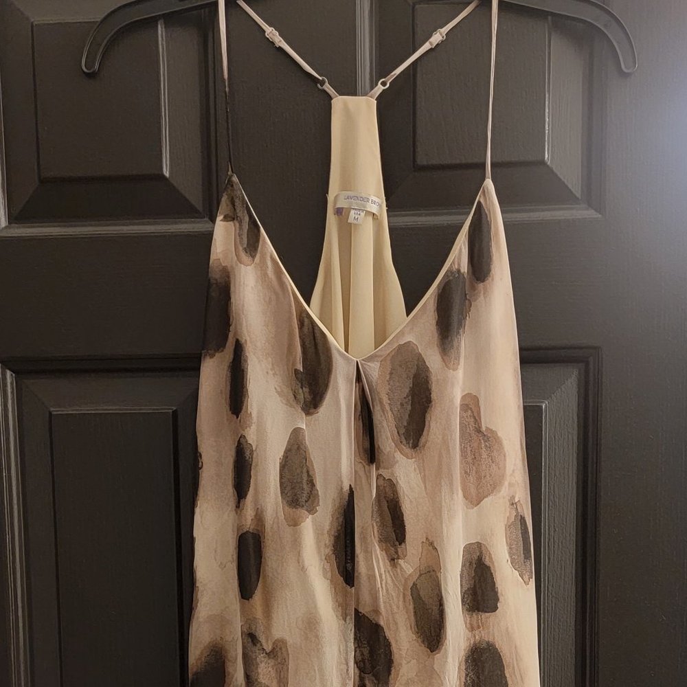 Lavender Brown flowy print dress